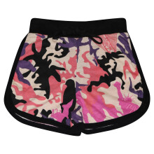 (5-6 Years, Camo Baby Pink) Girls 100% Cotton Gym Sports Camo Baby Pink Shorts