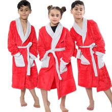 (13 Years, Red) Girls Red Bathrobe Dressing Gown Hooded Swim Beach