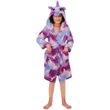 (9-10 Years, Purple Galaxy) Girls Unicorn Hooded Bathrobe Xmas Cosplay Costume