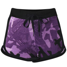 (13 Years, Camo Purple) Kids Girls 100% Cotton Dance Gym Sports Shorts