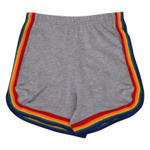 (13 Years, Rainbow Grey) Kids Girls 100% Cotton Dance Gym Sports Shorts