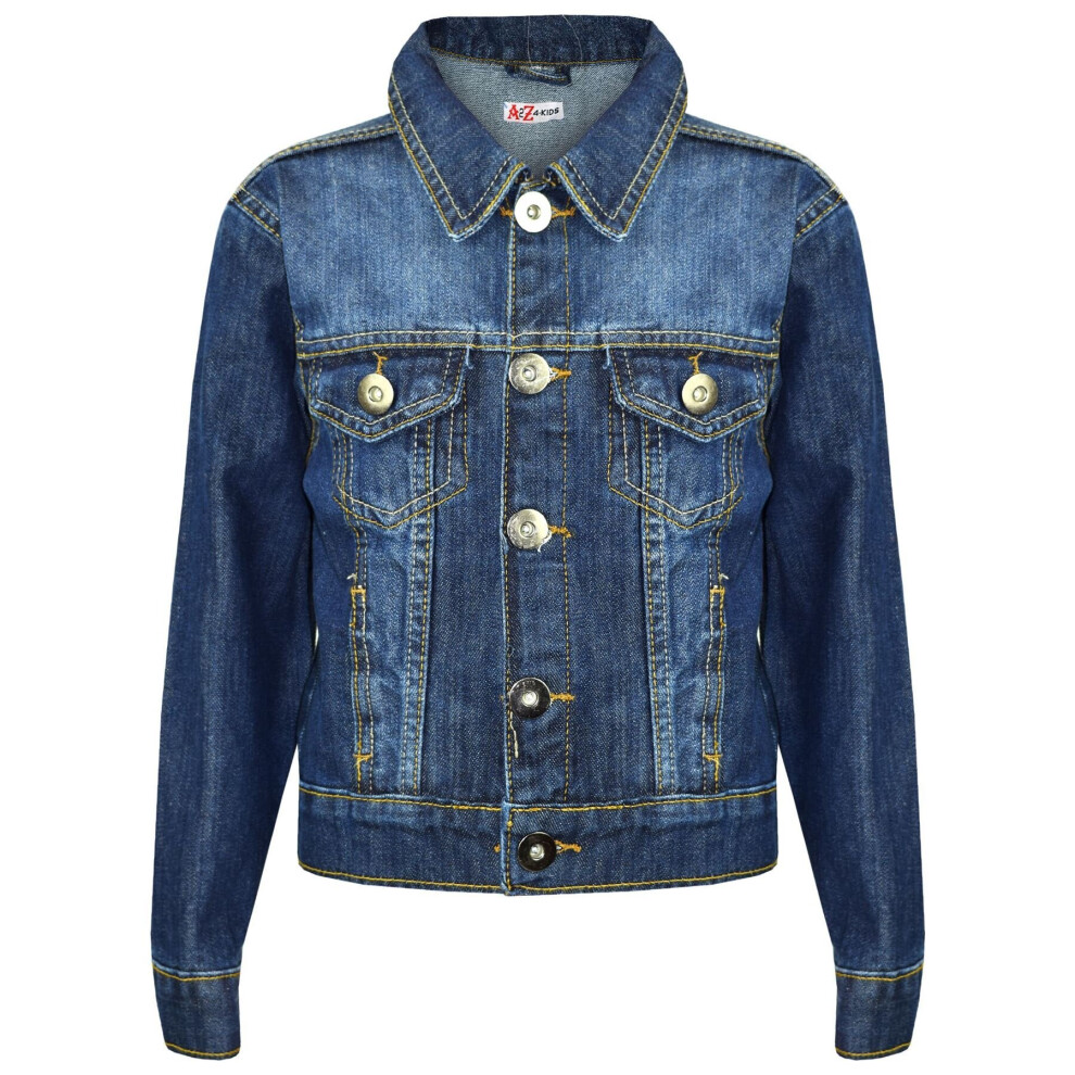 A2zkids (5-6 Years, Dark Blue) Boys Denim Jackets Dark Blue Jeans Jacket 3-13 Yr