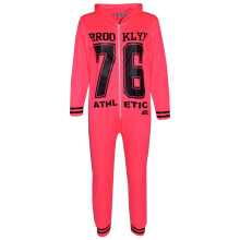 (5-6 Years, Neon Pink) Kids Girls Brooklyn Print A2Z Onesie One Piece 5-13