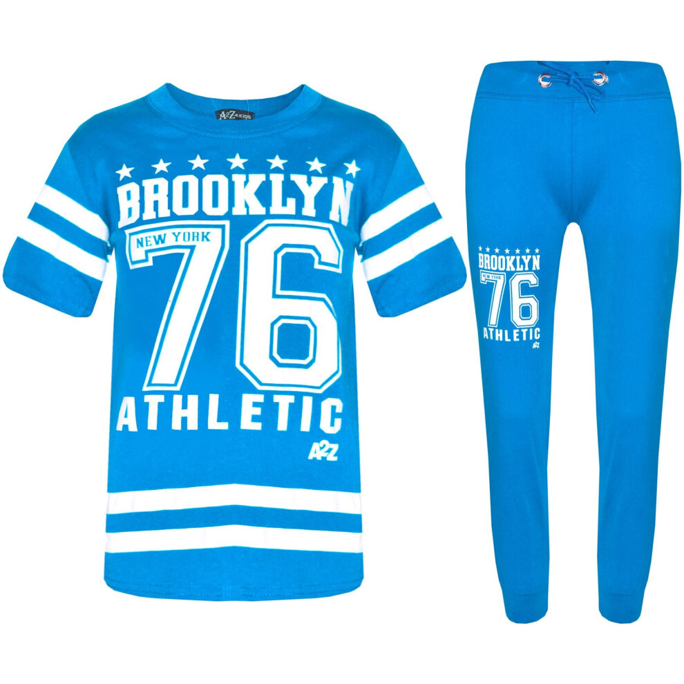 (13 Years, Blue) Boys Brooklyn 76 Camouflage T Shirt Tops & Trouser Set