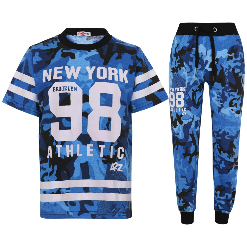 (13 Years, Camo Blue) Boys New York Brooklyn 98 Camouflage Set 7-13 Yr