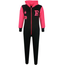 (7-8 Years, Black & Neon Pink) Girls Boys Varsity Baseball A2Z Onesie One Piece