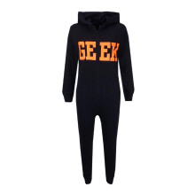 (11-12 Years, Black & Orange) Kids Girls Boys GEEK Print A2Z Onesie One Piece 5-13