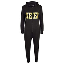 (11-12 Years, Black & Golden) Kids Girls Boys GEEK Print A2Z Onesie One Piece 5-13