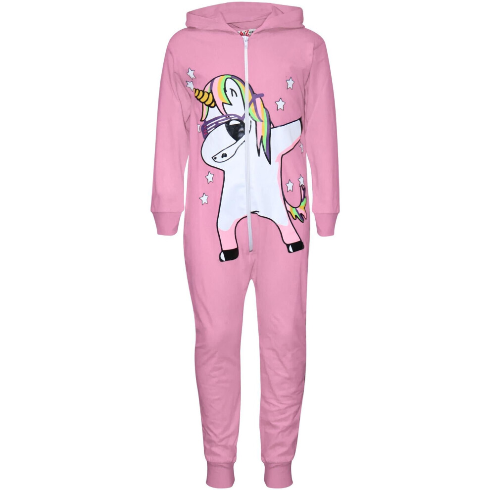(7-8 Years, Baby Pink) Kids Girls Dabbing Unicorn A2Z Onesie One Piece 5-13