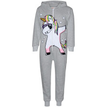 (11-12 Years, Grey) Kids Girls Dabbing Unicorn A2Z Onesie One Piece 5-13