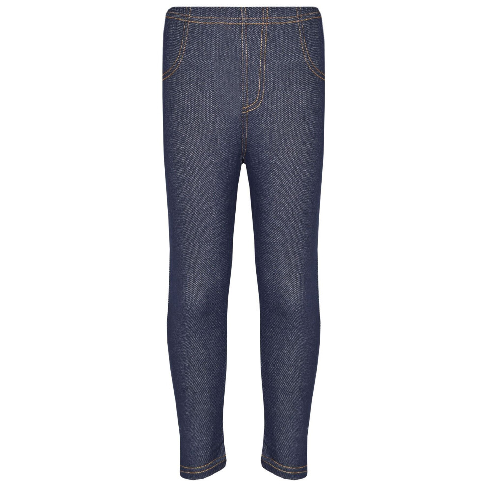 A2zkids (11-12 Years, Denim Blue) Kids Girls Plain Color Legging Age 5-13 Years