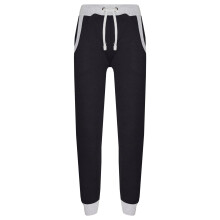 (9-10 Years, Grey) Kids Fleece Trousers Two Tone Cuffed Sweatpants