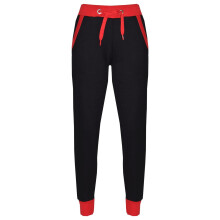 (11-12 Years, Red) Kids Fleece Trousers Two Tone Cuffed Sweatpants
