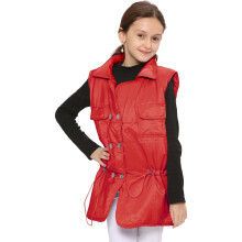 (9-10 Years, Red) Girls Down Vest Red Gilet Sleeveless Coat 7-13