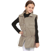 (7-8 Years, Stone) Kids Girls Down Vest Quilted Gilet Sleeveless Coat