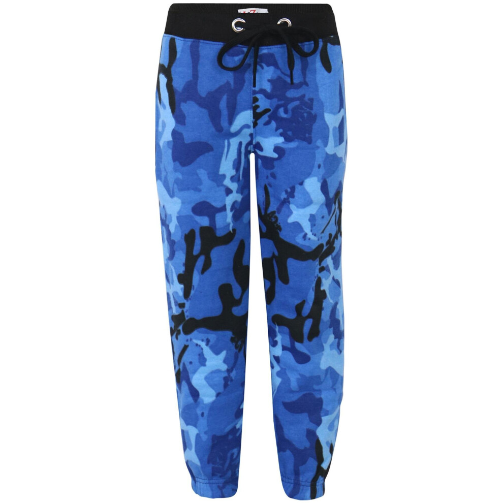 (9-10 Years, Camo Blue) Kids Boys Girls Joggers Sweatpants Fleece Trousers