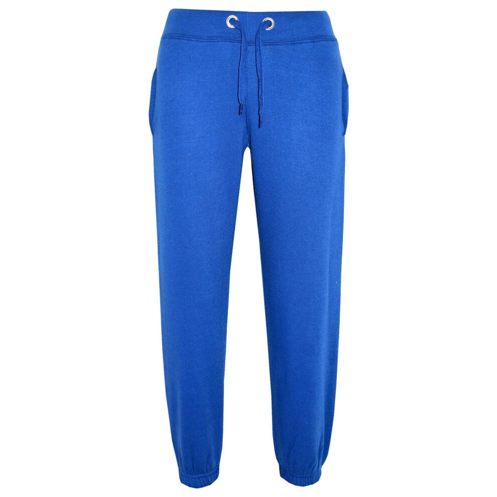 (11-12 Years, Royal Blue) Kids Boys Girls Joggers Sweatpants Fleece Trousers