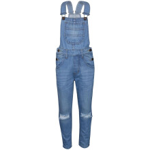 (9-10 Years, Light Blue) Girls Denim Dungaree Knee Ripped Light Blue Jeans