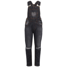 (3-4 Years, D79 Black) Kids Girls Denim Stretch DungareeAll In One Jeans