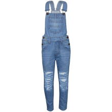 (9-10 Years, D80 Light Blue) Kids Girls Denim Stretch DungareeAll In One Jeans