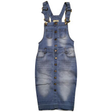 (13 Years, Dark Blue) Girls Denim Dungaree Pencil Skirt Dark Blue Jeans