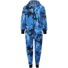 (9-10 Years, Blue) Girls Boys Camo Blue A2Z Onesie One Piece 5-13