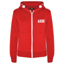 (9-10 Years, Red) Girls Boys Geek Print Fleece Zipper Jackets 5-13