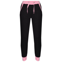 (11-12 Years, Baby Pink) Kids Fleece Trousers Two Tone Cuffed Sweatpants