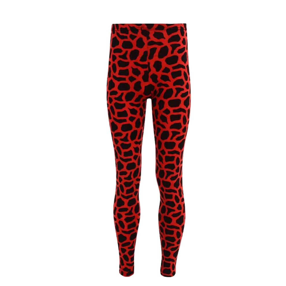(7-8 Years, Red & Black) Kids Girls Animal Giraffe Print Legging Age 2-13-image-OPC-P8VY2RK-NEW