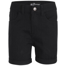 (13 Years, Jet Black) Girls Cotton Shorts Comfort Stretch Skinny Pants