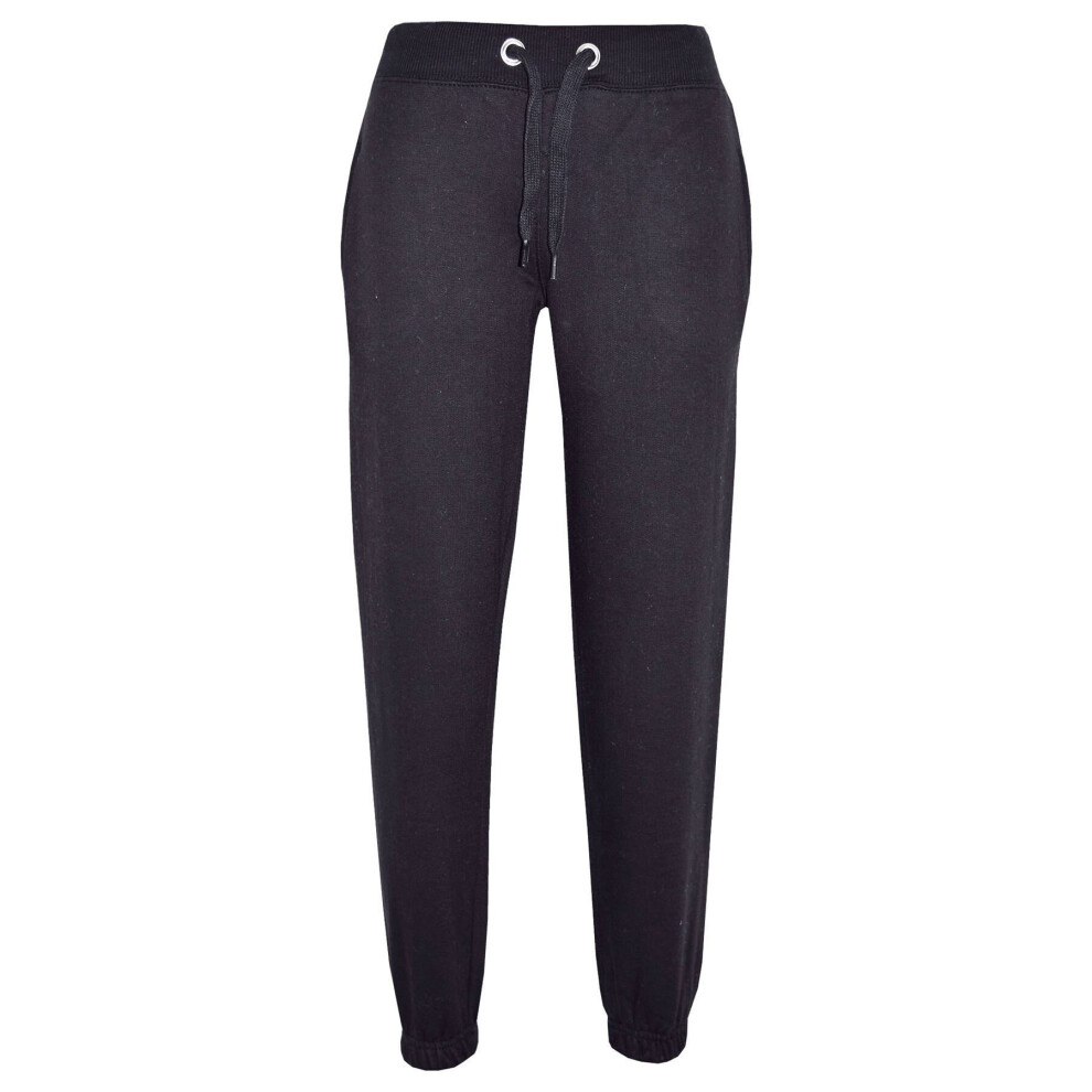 (11-12 Years, Black) Kids Boys Girls Joggers Sweatpants Fleece Trousers