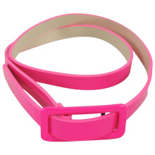 (5-13 Years, Neon Pink) Kids Girls Belt Adjustable Buckle PU Leather Belts