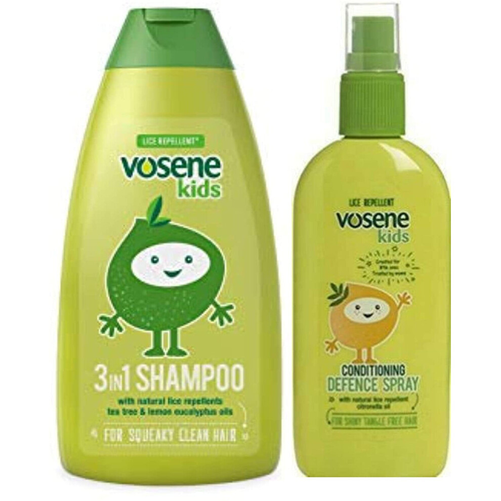 Vosene Kids Lice Repellent 3in1 Shampoo 250ml & Conditioning Defence Spray 150ml