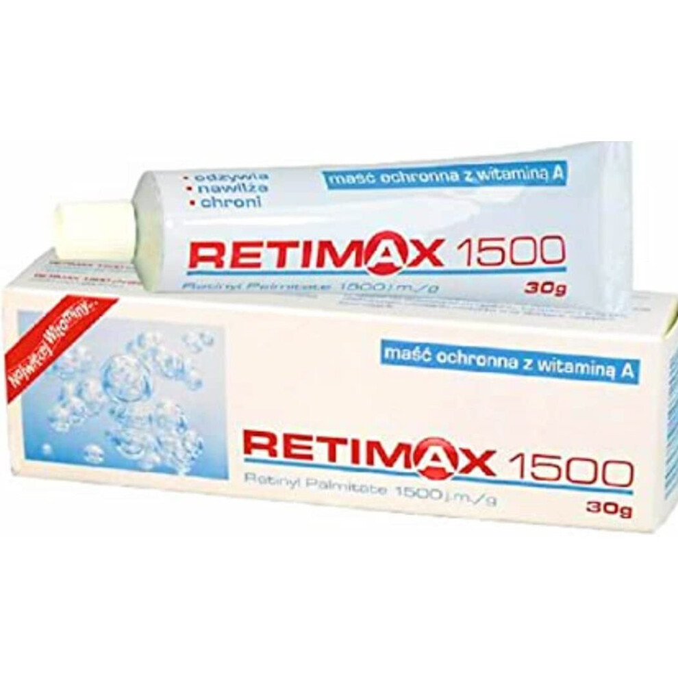 Retimax 1500 Vitamin A, Retinol Cream, anti-Ageing, anti-wrinkle, cream for dehydrated skin, 30g, English packaging