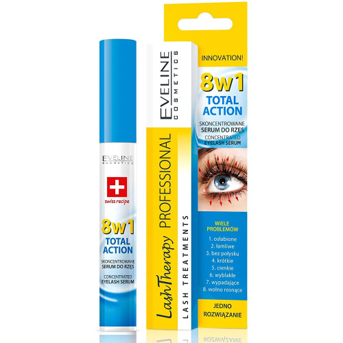 Eveline Cosmetics Multi-Action Wimpernserum Total Action 8 in 1, 10 ml