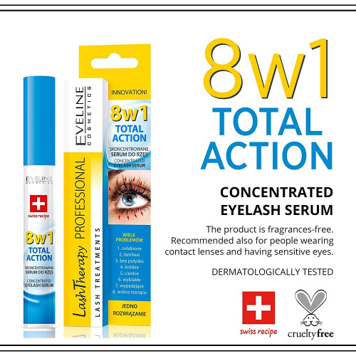 Eveline Cosmetics Multi-Action Wimpernserum Total Action 8 in 1, 10 ml 1
