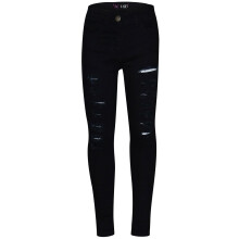 (9-10 Years, Jet Black) Kids Girls Skinny Jeans Denim Ripped Stretchy Pants