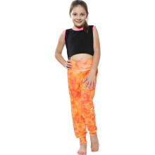 (7-8 Years, Tie Dye Orange) Kids Girls Plain Ali Baba Harem Trouser 2-13 Years