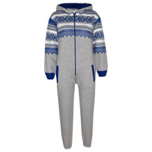 (9-10 Years, Grey & Royal Blue) Girls Boys Aztec Snowflake A2Z Onesie One Piece