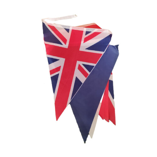 Triangle Union Jack Flag Bunting 20ft 10 Fabric Flags Kings Coronation 2