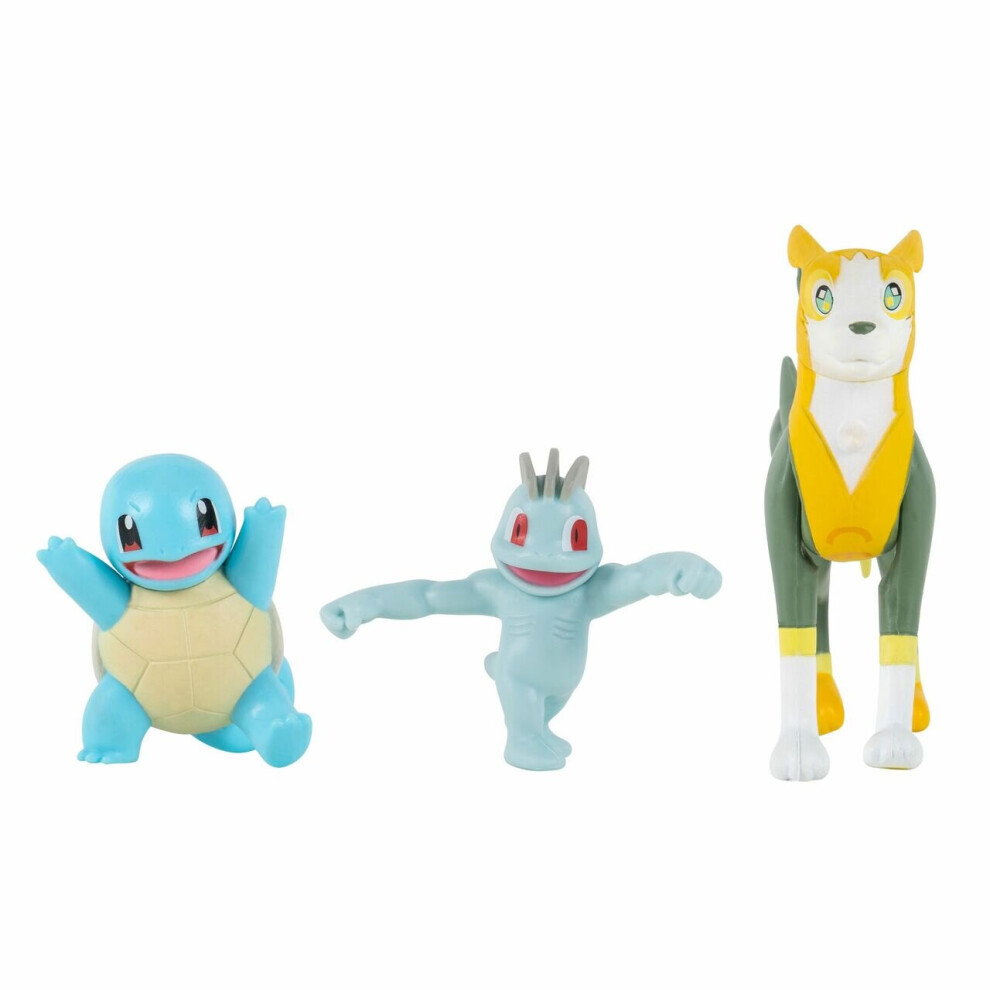 Pokemon Battle Figure Set 3 Pack - Squirtle, Boltund & Machop