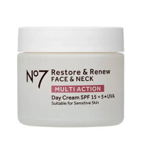 Cremă de zi Boots No7 Restore & Renew pentru față și gât - cu acțiune multiplă, 50 ml