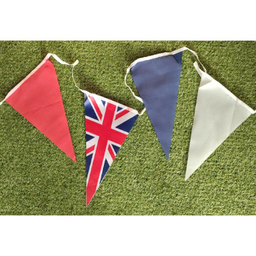 Triangle Union Jack Flag Bunting 20ft 10 Fabric Flags Kings Coronation 1