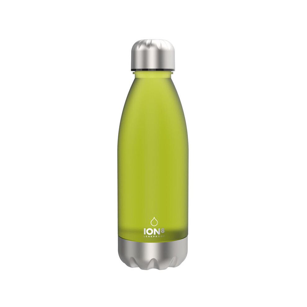 (Green) Ion8 Leak Proof Clear / Steel Water Bottle, 560ml