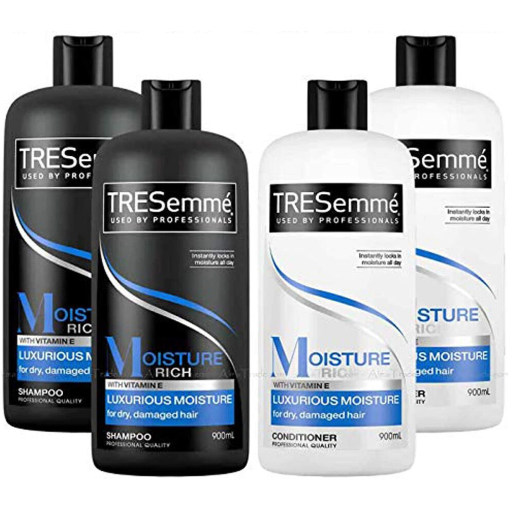 TRESemme Hair Shampoo & Conditioner TRESemme Moisture Rich Pack Set of 4 x 900ml