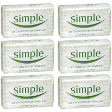 Simple 26058 Hand Soap Bars, 125 g, White (Pack of 6)