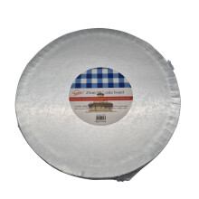 (10"/25cm, 9) Silver Round Drum Cake Boards - 8", 10", 12" x 12mm - Various Pack Sizes