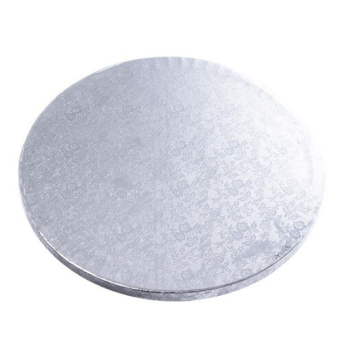 (10"/25cm, 9) Silver Round Drum Cake Boards - 8", 10", 12" x 12mm - Various Pack Sizes 2