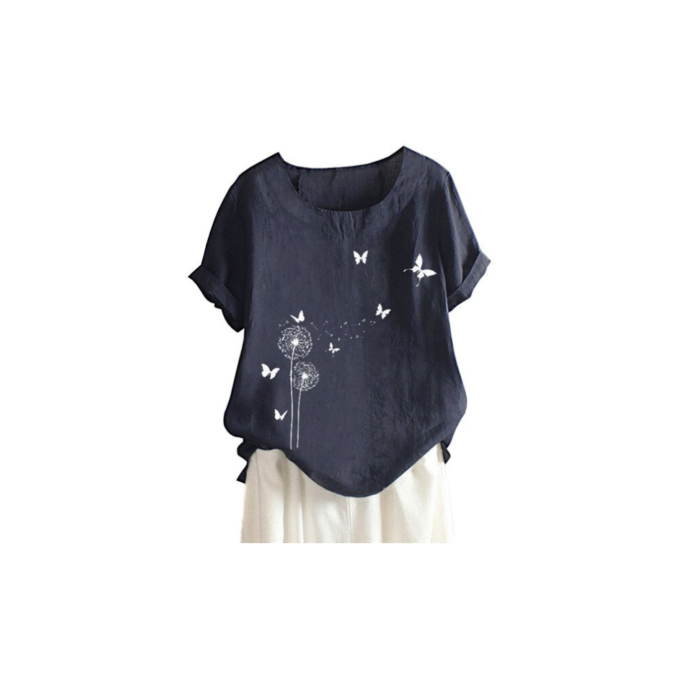 (Navy, M) Casual loose fitting butterfly top