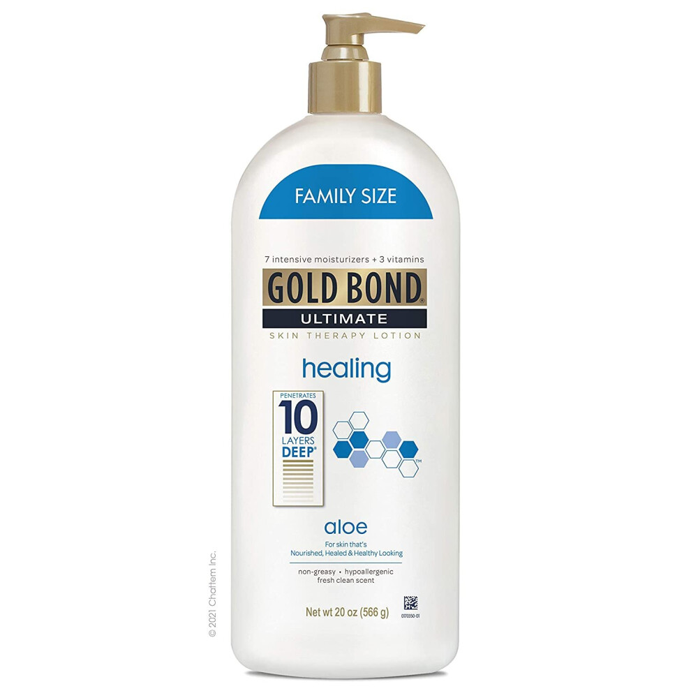 Gold Bond Ultimate Healing Skin Therapy Lotion Family Size, Aloe, 20 Ounce